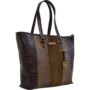 Adrienne Vittadini Croco Lizard Workbook Tote